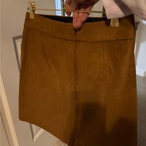 J. Crew Brown Faux Suede Mini Skirt